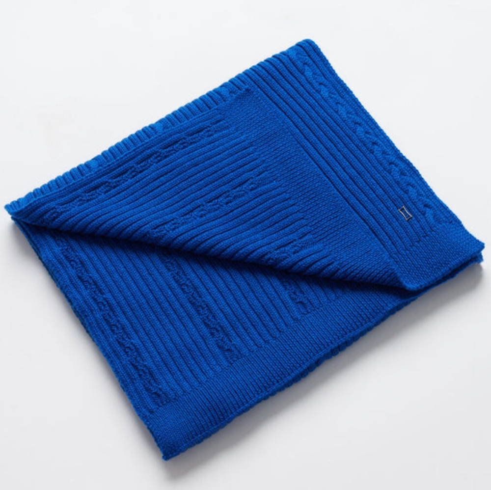 🇨🇦 Kit and Ace Merino Cableknit Scarf in Blue (Dark Ocean Oasis) ✨️NWT✨️ O/S